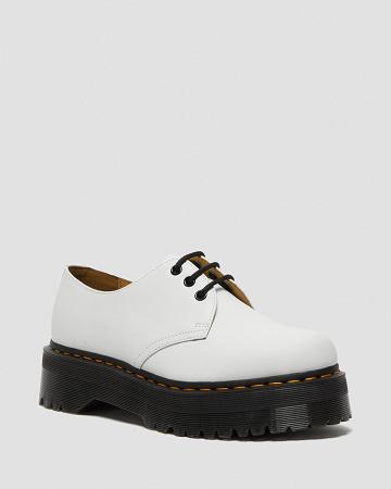 Men's Dr Martens 1461 Smooth Leather Platform Shoes White | AU 623FDN